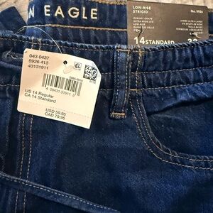 American Eagle Outfitters Dark Blue Wide Leg Jeans